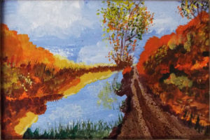 Around the Bend, Acrylic by Becky Hubbard - Size 3in x 4.5in (Dec.2016-Jan.2017)