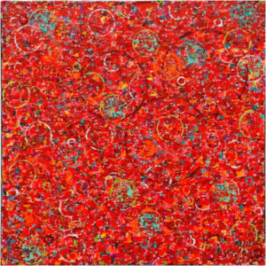 Bubbling in the Red, Oil on Canvas by Kathleen Hall - Size 24in x 24in (May 2017)