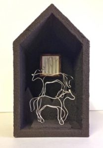 From Dusk to Dawn 2, Wood, Acrylic, Sterling Wire, Silverpoint by Virginia Van Horn - Size 7in x 4in x 3in (Dec.2016-Jan.2017)