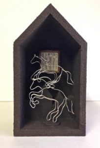 From Dusk to Dawn 3-Wood, Acrylic, Sterling Wire, Silverpoint by Virginia Van Horn - Size 7in x 4in x 3in (Dec.2016-Jan.2017)