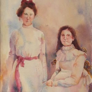 Goodwin's Girls (Nell and Luddy), Watercolor by Amanda Lee - Size 11in x 11in (March 2017)