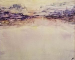 Other Side of the Divide, Watercolor on YUPO by Carolyn R. Beever - Size 8in x 10in (Dec.2016-Jan.2017)