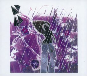 Purple Rain, mixed media collage by Teresa Blatt, 10.5in x 12in (September 2016)