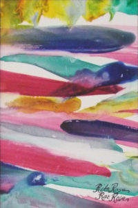 Rainbow River, Watercolor on Yupo by Rita Rose and Rae Rose - Size 4.5in x 3in (May 2017)