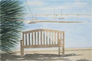 Sittin' at the Dock of the Bay, Watercolor by Cynthia Schoeppel - Size 8in x 12in (Dec.2016-Jan.2017)