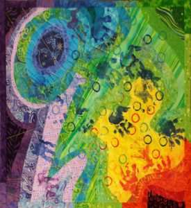 Fun with Color, Fabric and Paint by Linda J. Kaup- Size 24in x 22in (July 2016)