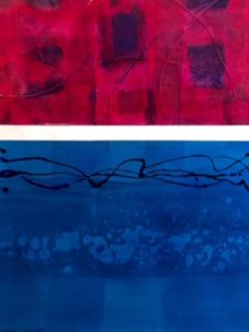 Red, White and Blue, Acrylic by Barbara Taylor Hall- Size 29in x 21in (July 2016)