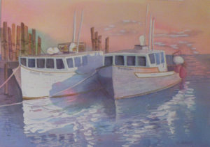 Shimmering Sunset, Watercolor by Sandy Staley (February 2012)
