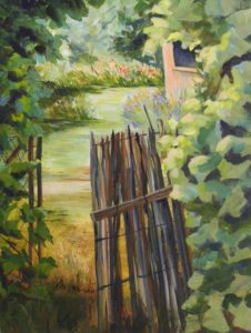 French Garden Gate, Mixed Media by Kathleen Willingham (April 2012)
