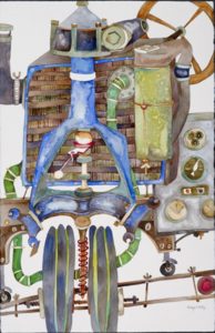 FIRST PLACE: Contraption No. 16, Watercolor by Kathryn B. Phillips (July 2012)