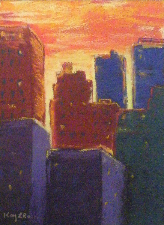 HONORABLE MENTION: City Sunrise, Soft Pastel by Kay L Roscoe (March 2012)