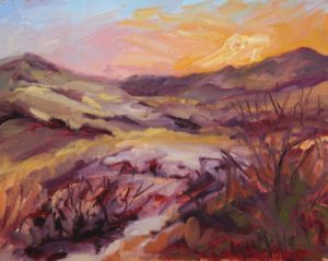 Sunrise in the Province lands, Oil on Linen by Lynn Mehta (March 2012)