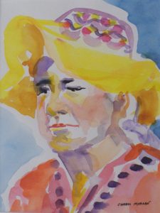 Lost in Her Thoughts, Watercolor by Carrol Morgan (December 2012)