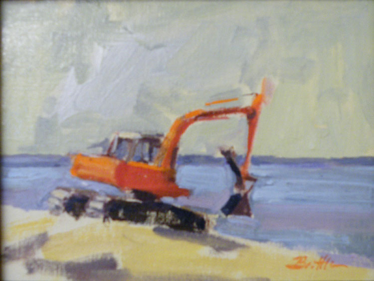 HONORABLE MENTION: The Little Red Steam shovel, Oil on Canvas by Nancy Brittle (December 2012)