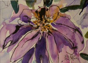 Floral Partners 1, Watercolor and Ink by Rita Rose Apter and Rae Rose Cohen (December 2012)