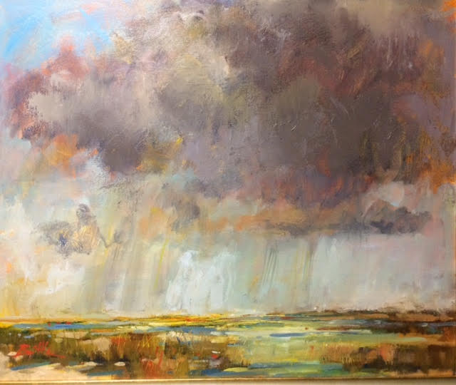 Turbulence Above, oil on canvas by Nancy Brittle, 20x24, $850 (October 2017)