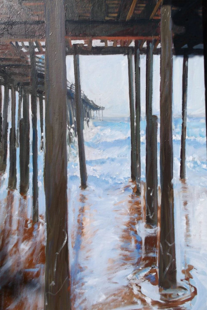 THIRD PLACE: OBX OBP, Oil by Marcia Chaves, Size 36in x 24in, Price $800 (September 2017)