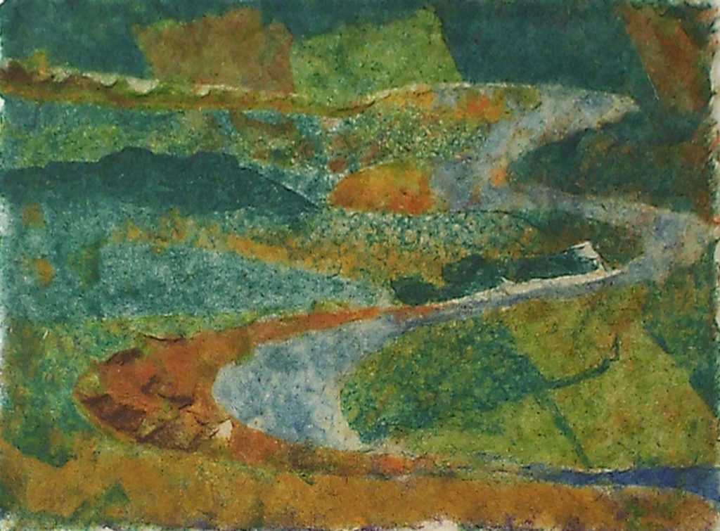 River Bends, Handmade Paper by Nina Moore,7in x 9.5in, $175