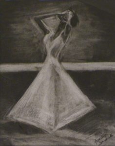 A Poet's Muse, Charcoal by Annie Jedick, 14in x 11in (April 2013)