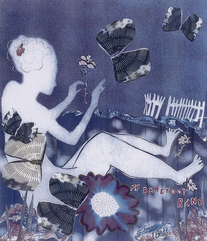 HONORABLE MENTION: Barefoot Rank, Mixed Paper Collage by Teresa Blatt, 20inx18in (March 2013)