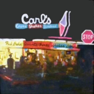 Carl's at Night, Acrylic by Liana Pivirotto, 12in x 12in (April 2013)