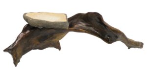 Driftwood and Sandstone Birdbath 1, Wood and Aggregate by David E. Sheehan, 12in. x 40in. x12in (August 2013)