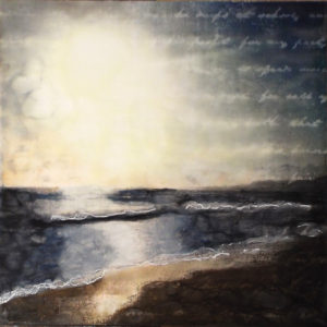 Pacificatory, Mixed Media Encaustic by Sasha Leigh, 16in x 16in, $145 (April 2018)