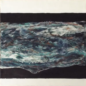 Spill, Mixed Media Encaustic by Sasha Leigh, 12in x 12in, $80 (April 2018)