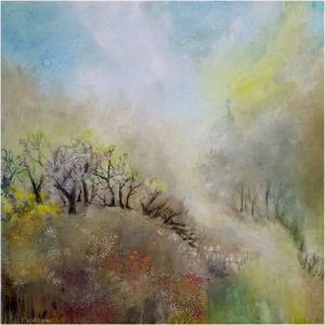 Tranquility Hill, Mixed Media by Peggy Wickham, 30in x 30in, $750 (April 2018)