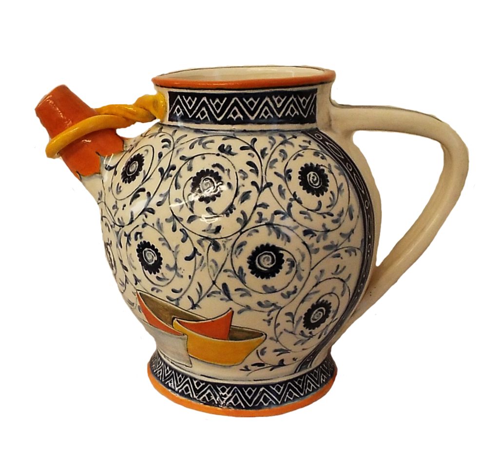 HONORABLE MENTION: Wine Pitcher, Ceramic by Geetha Kumar, 7in x 9in x 6in, $125 (April 2018)