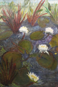 Life Up Close on the Pond, Oil by Nancy Wing, 36in x 24in, $480 (May 2018)