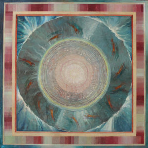 Frame of Reverence-Pool, Oil on copper on wood by Joseph Di Bella, 25.5" x 25.5", $900 (June 2018)