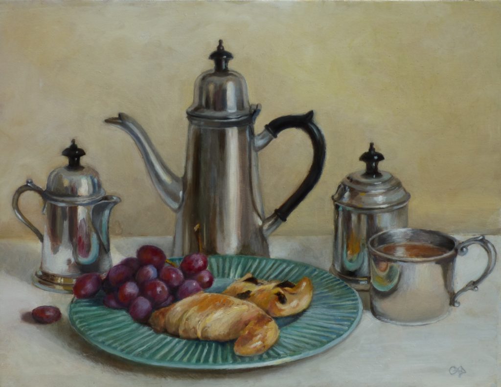 Pewter Tea Service, work by Christine Dixon (MG: June 2018)