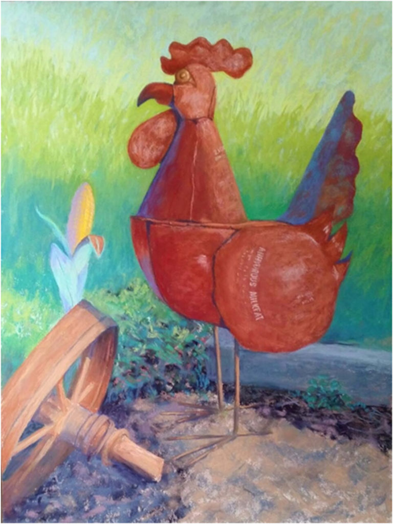 HONORABLE MENTION: M. Poulet., Pastel by Kathy Wiltermire, 24in x 18in, $400 (July 2018)