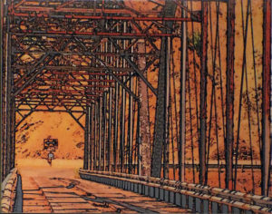 The Rusting Roosevelt Bridge, Digitally Manipulated Photograph by Lee Cochrane, 11in x 14in, $150 (August 2018)