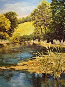 Peaceful Pond, work by Kathleen Willingham, 24x18 (October 2018)