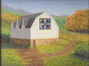 Quilt Barn, Western Maryland, Pastel by Kathy Waltermire, 18in x 24in, $250 (October 2018)