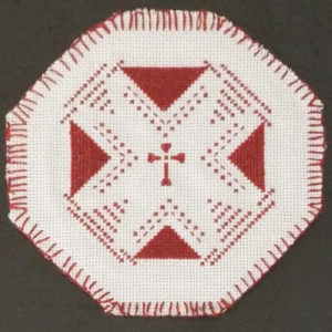 Pure Joy, Ukrainian Cross-Stitch Embroidery Rushnyk by Laura O'Leary, 5in x 5in, NFS (November 2018)