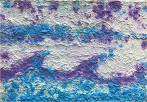 Purple Waves, Pulp Painting, Recycled Fiber, Mat Board by Jennifer Galvin, 9in x 13in, $85 (November 2018)