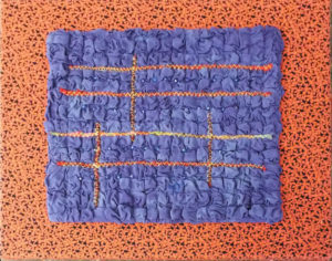 Violet-Orange Study, Textile by Mary Magneson, 11in x 14in, $150 (November 2018)