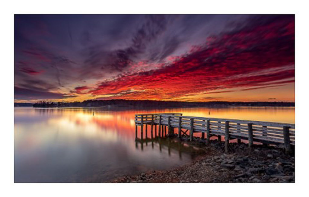 HONORABLE MENTION: Lake Anna Sunset, Photography Fine Art Print by Odell Smith, 14in x 22in, $300 (April 2019)