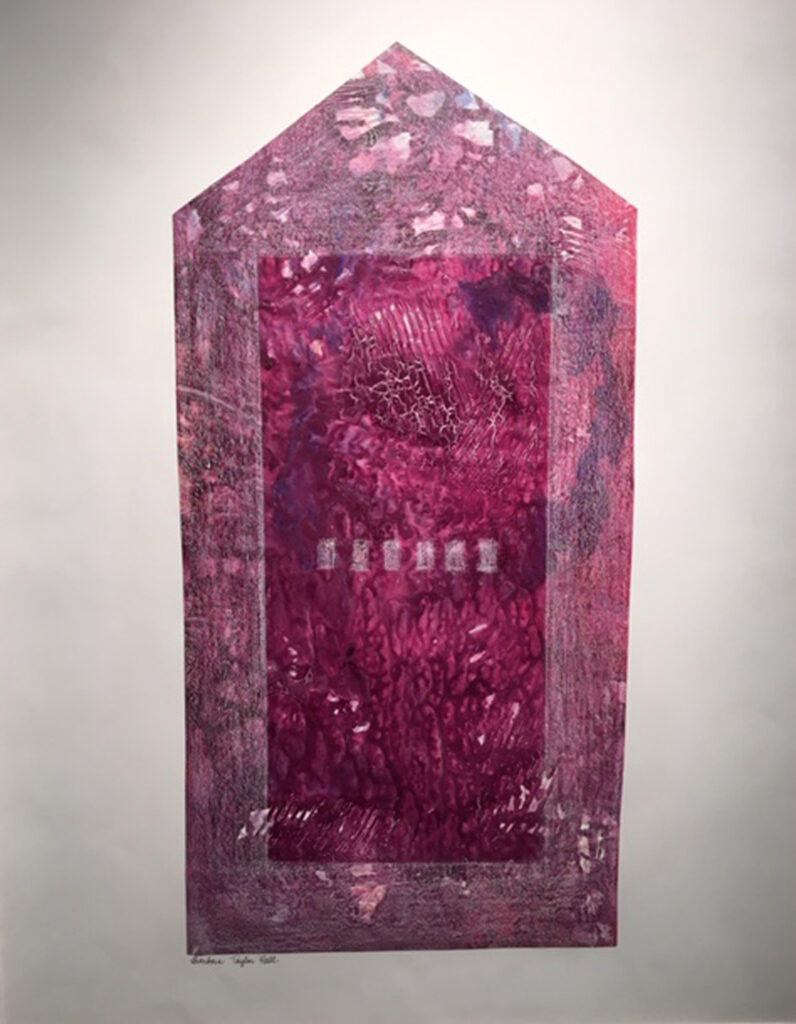 HONORABLE MENTION: Stele, Mixed Media by Barbara Taylor Hall, 36in x 28in, $600 (August 2019)