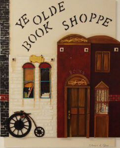 Ye Olde Book Shoppe, Paper Construction by Katharine K. Owens, 21in x 17in, $950 (August 2019)