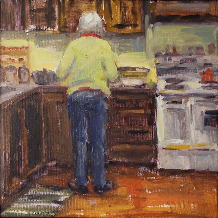 HONORABLE MENTION: Betsy with Bea's Mixing Bowl, Oil by Nancy Bowen Brittle (March 2016)