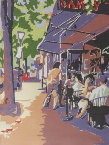 Summer Sidewalks, Screen Print by Sally Rhone-Kubarek (Dec. 2013-Jan. 2014)
