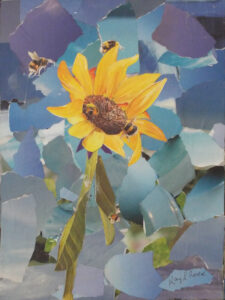 Honey Bees, Collage by Kay L. Roscoe, 12in x 9in, $90 (Dec. 2019 - Jan. 2020)