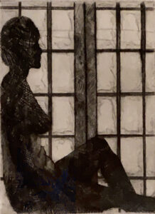 Comfortable with Myself, Intaglio Print by Elizabeth Byrnes, 24in x 18in, $100 (Feb-May 2020 CBTC)
