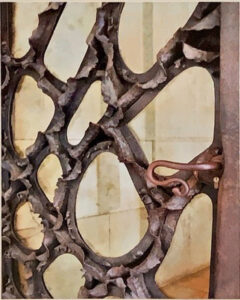 Gaudi Door, Barcelona, archival Metallic Photo by Deborah Herndon, 20in x 16in, $155 (Feb-May 2020 CBTC)