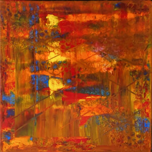 Playing with Color No. 1, Painting and Mixed Media by Joan Powell, 12in x 12in, $75 (Feb-May 2020 CBTC)