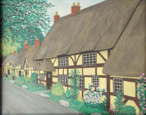 Thatched Cottages, Watercolor by Adrian Hunt (April 2014)